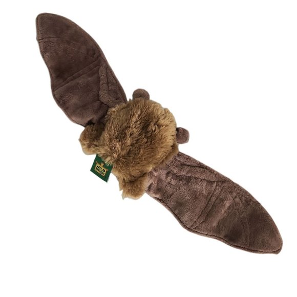 Wild Republic Bat 4.5" Plush Stuffed Animal 18" Wing Span Brown Toy Wild Life - Picture 3 of 8